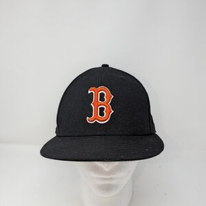 Boston Red Sox Black/Orange New Era  59Fifty Fitted Cap Size 7 1/2 LR327714965